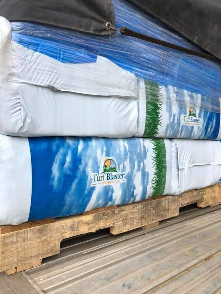 Pallet of Turf Blaster hydroseed mulch